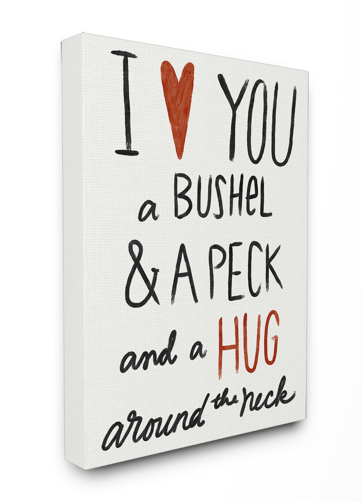 The Stupell Home Decor Collection Bushel and a Peck and a Hug Around The Neck XXL Stretched Canvas Wall Art, 30 x 1.5 x 40