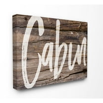 The Stupell Home Decor Collection Cabin Typography Wood Stretched Canvas Wall Art, 16 x 1.5 x 20