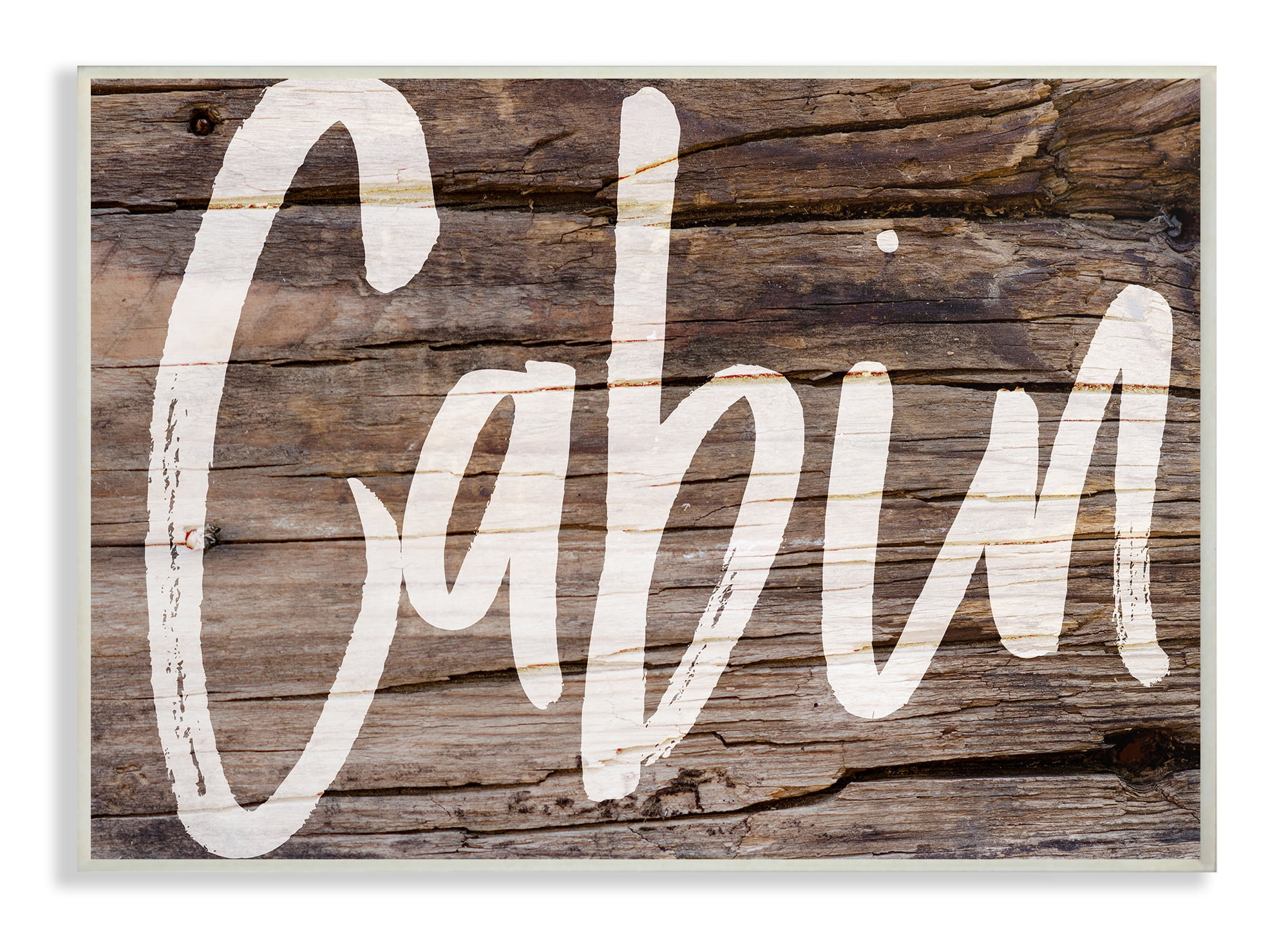 The Stupell Home Decor Collection Cabin Typography Wood Wall Plaque Art, 10 x 15