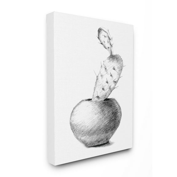 The Stupell Home Decor Collection Cactus Graphite Drawing Stretched Canvas Wall Art, 16 x 1.5 x 20