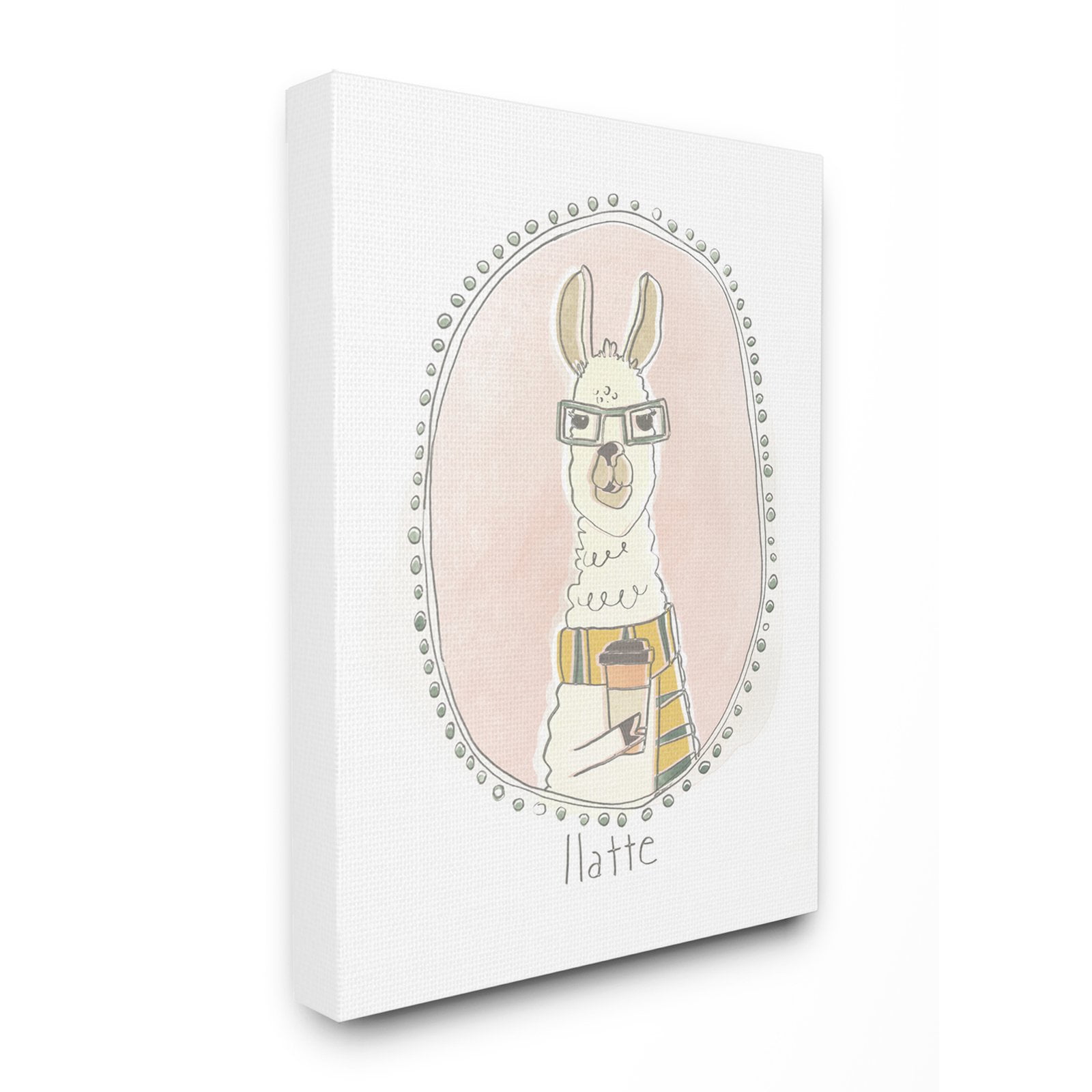 The Stupell Home Decor Collection Caffeinated Cutie Llatte Llama Wall Art