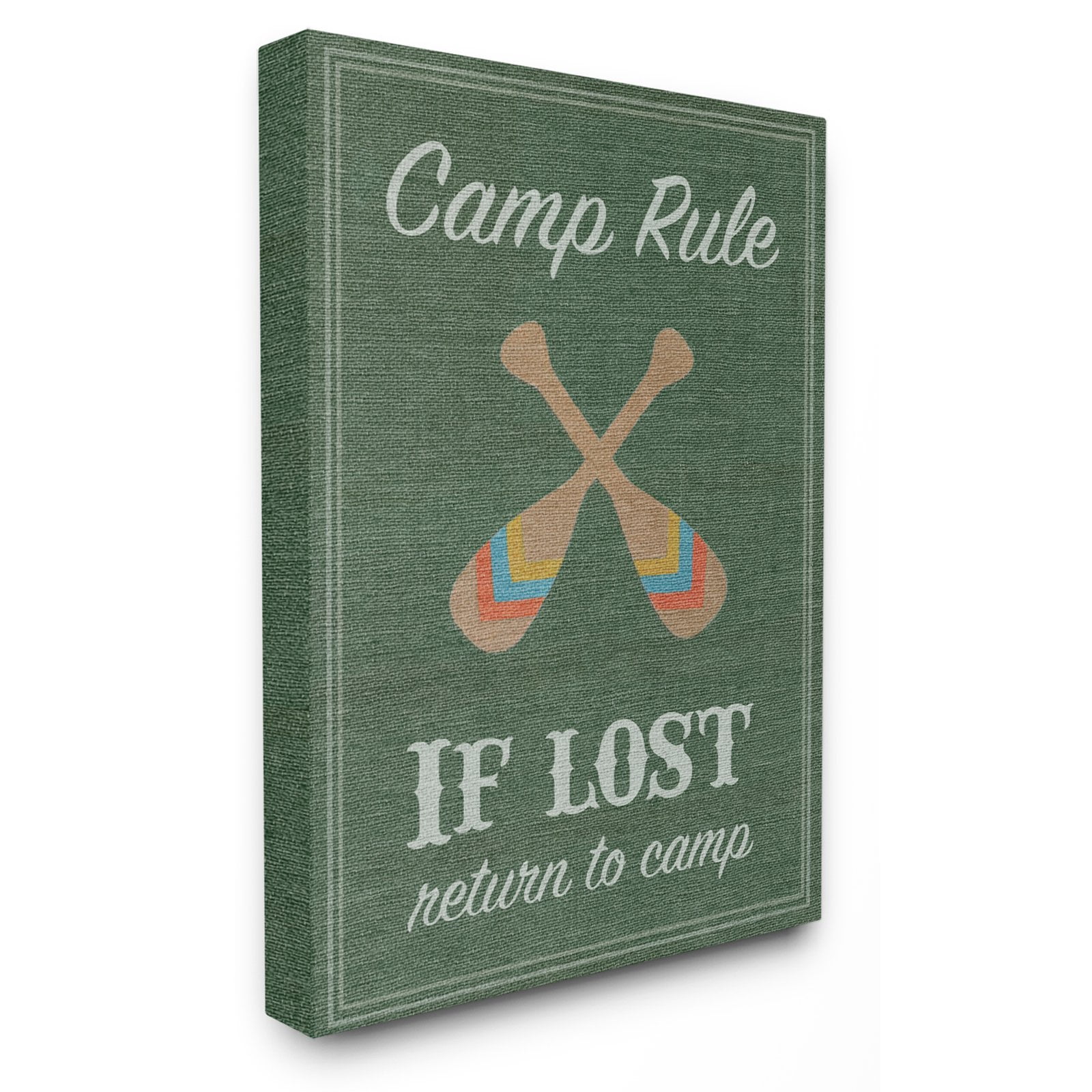 The Stupell Home Decor Collection Camp Rule Oars Green Wall Art