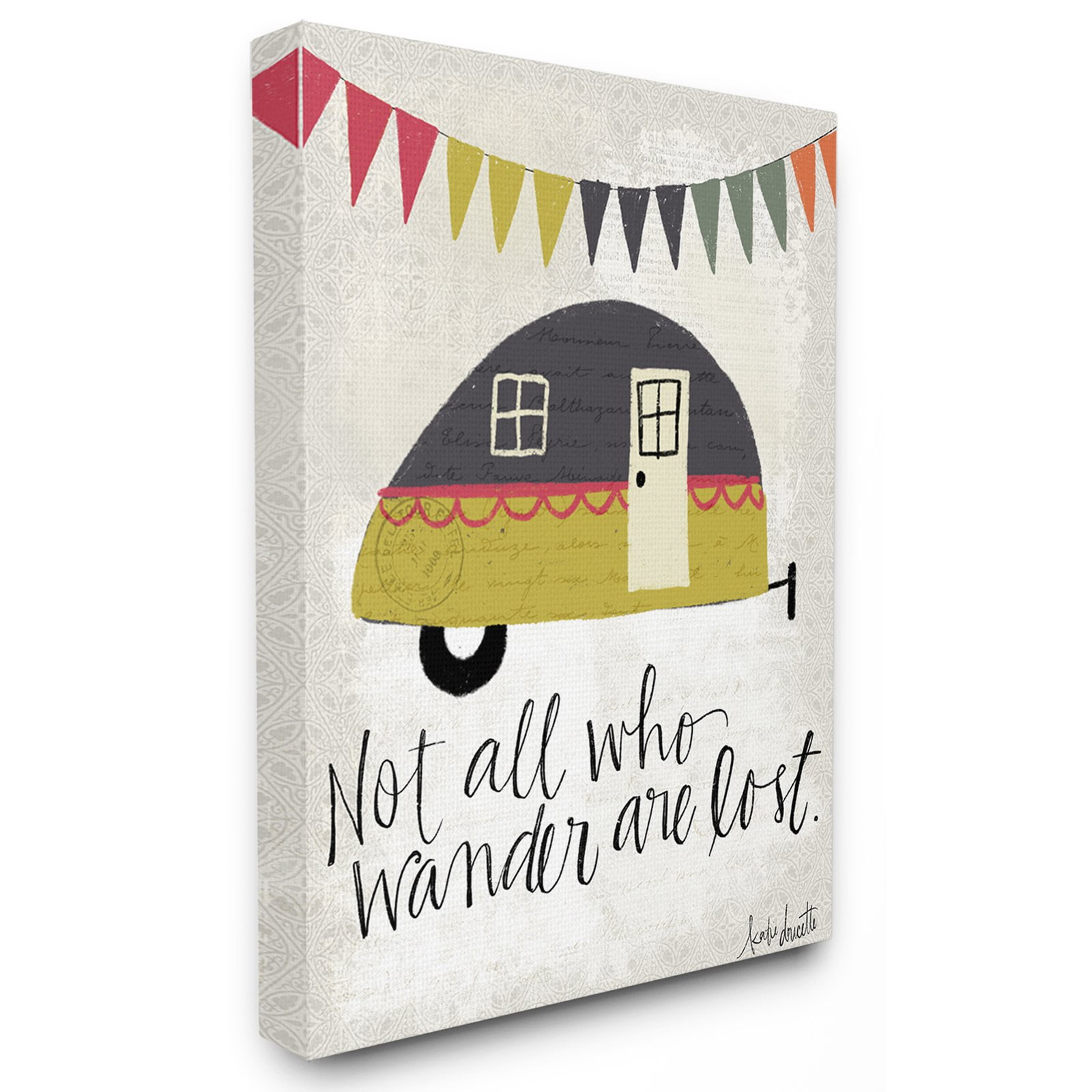 The Stupell Home Decor Collection Camper Wander Quote Typography Wall Art