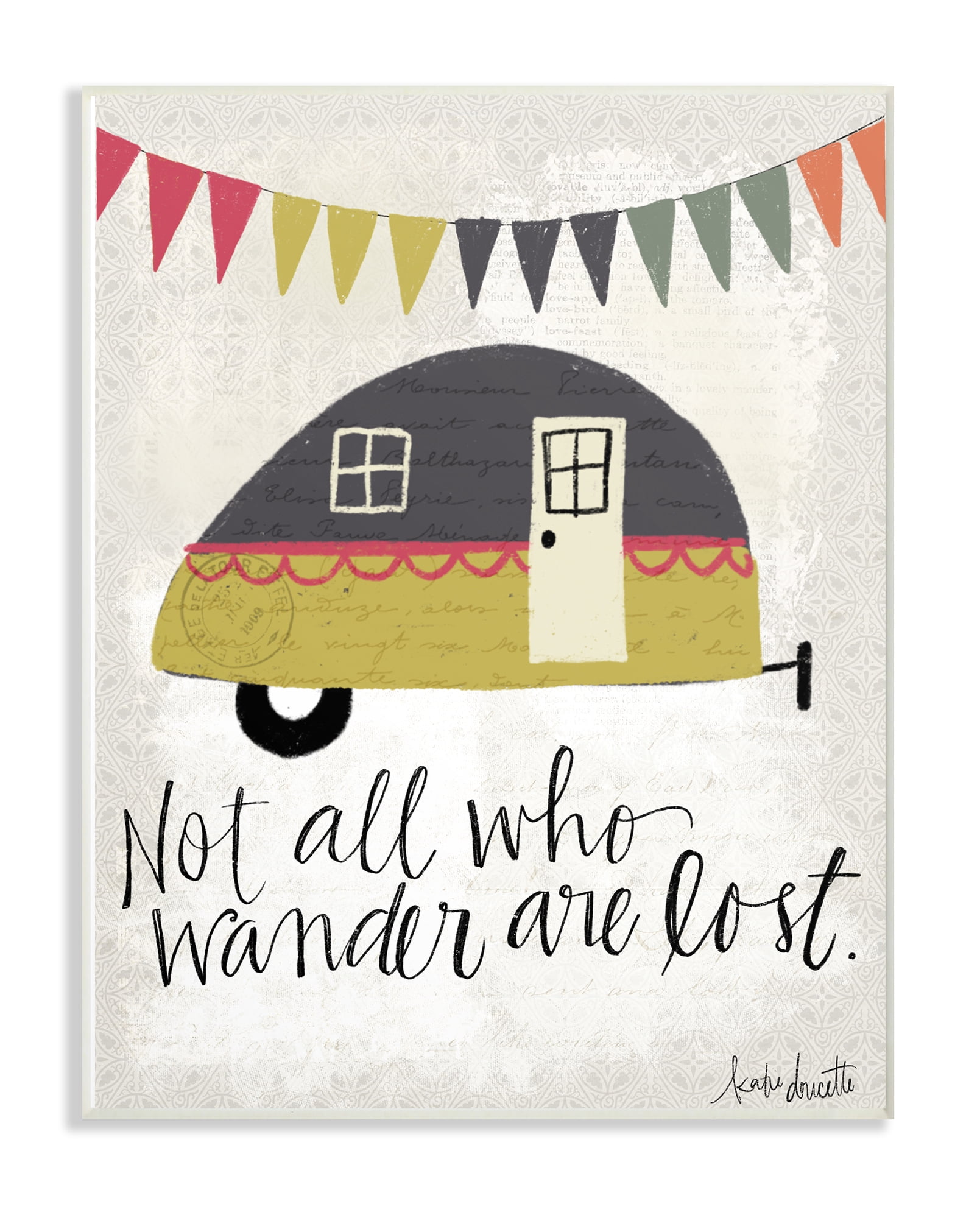 The Stupell Home Decor Collection Camper Wander Quote Typography Wall Plaque Art, 10 x 0.5 x 15