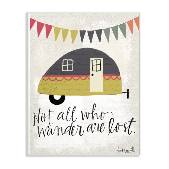 The Stupell Home Decor Collection Camper Wander Quote Typography Wall Plaque Art, 10 x 0.5 x 15