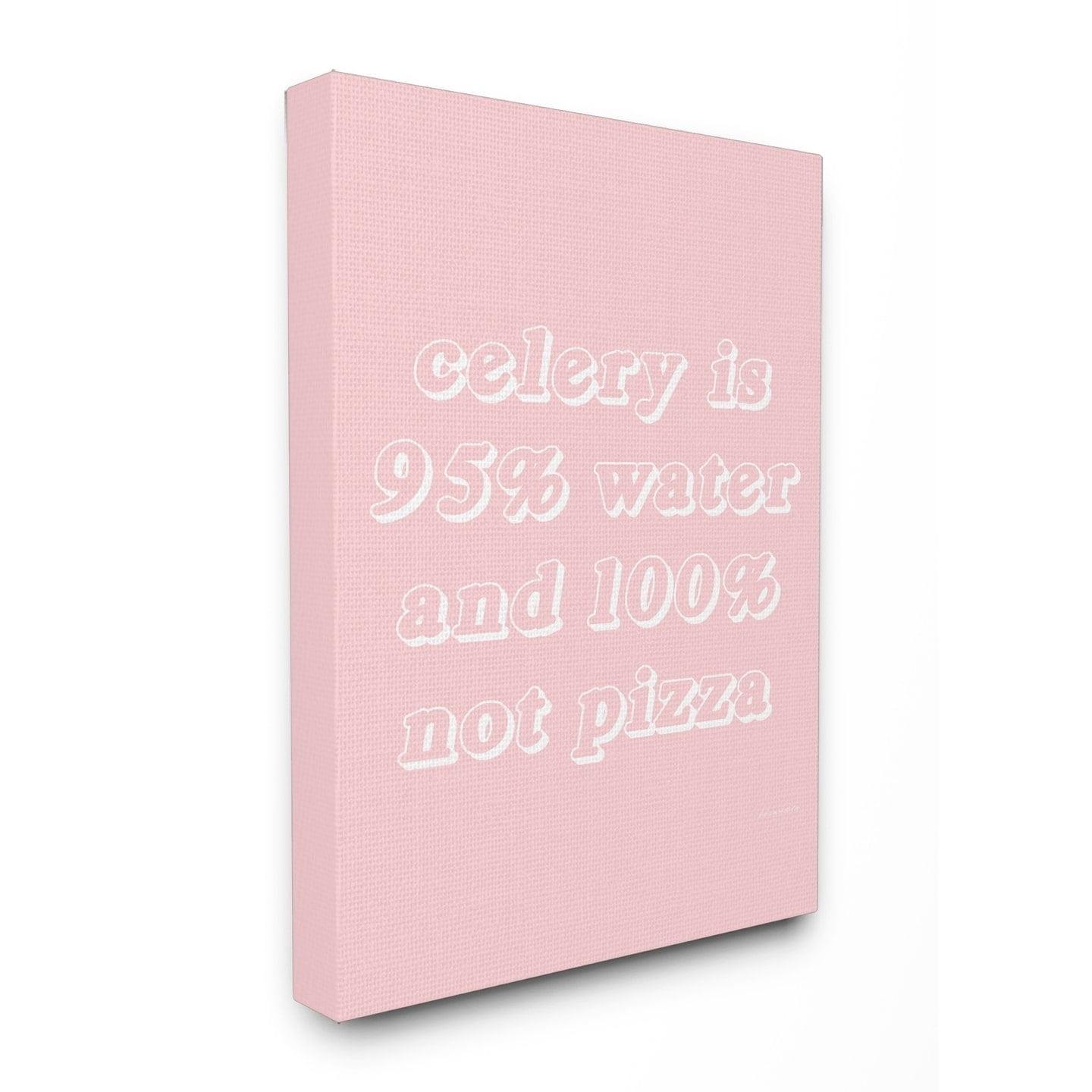 The Stupell Home Decor Collection Celery- 95% Water 0% Pizza Stretched Canvas Wall Art
