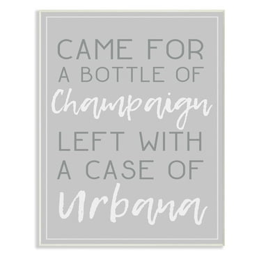 The Stupell Home Decor Collection Champaign Urbana Light Gray Typography Wall Plaque
