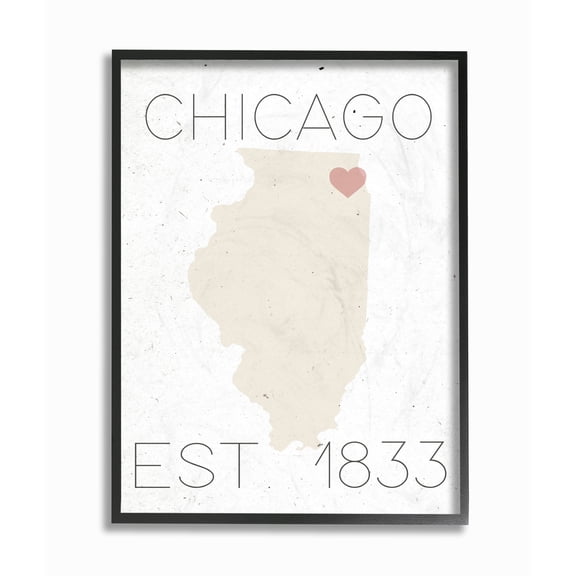 The Stupell Home Decor Collection Chicago Est 1833 Canvas Wall Art