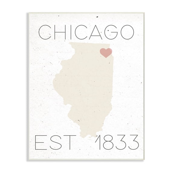 The Stupell Home Decor Collection Chicago Est 1833 Canvas Wall Art