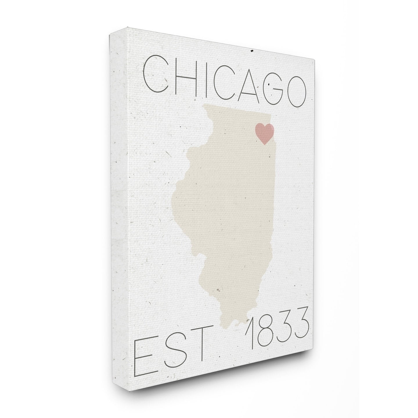 The Stupell Home Decor Collection Chicago Est 1833 Oversized Stretched Canvas Wall Art