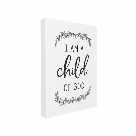 The Stupell Home Decor Collection Child Of God Black and White Leaves Typography Framed Giclee Texturized Art, 11 x 1.5 x 14