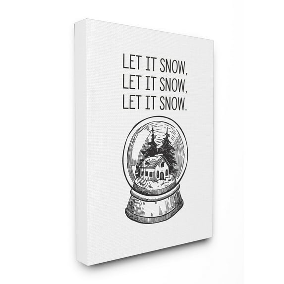 The Stupell Home Decor Collection Christmas Let It Snow Globe Stretched Canvas Wall Art