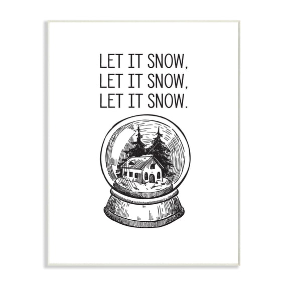 The Stupell Home Decor Collection Christmas Let It Snow Globe Wall Plaque Art