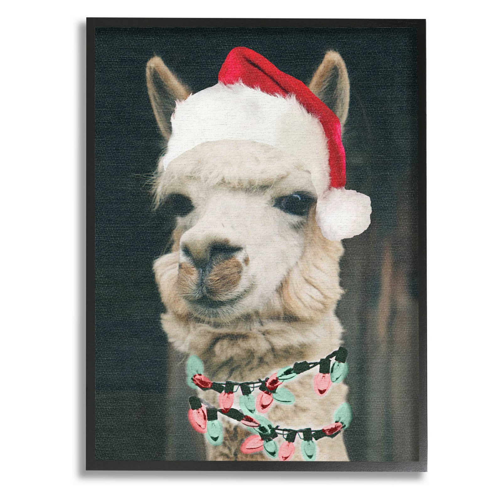 The Stupell Home Decor Collection Christmas Llama Framed Wall Art