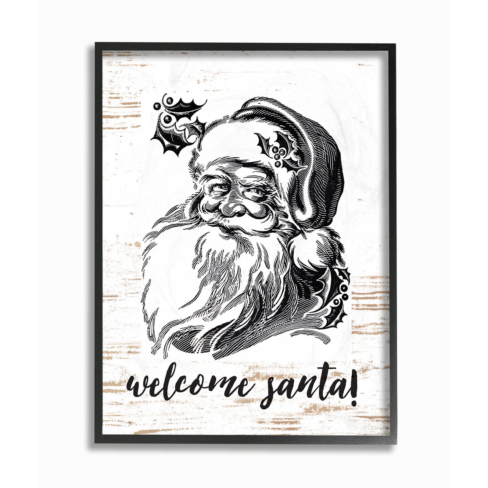 Wandschild „A Merry Little Christmas“ In Schwarz-Weiß-Blau, 13x19 Zoll, Aus MDF – USA-made