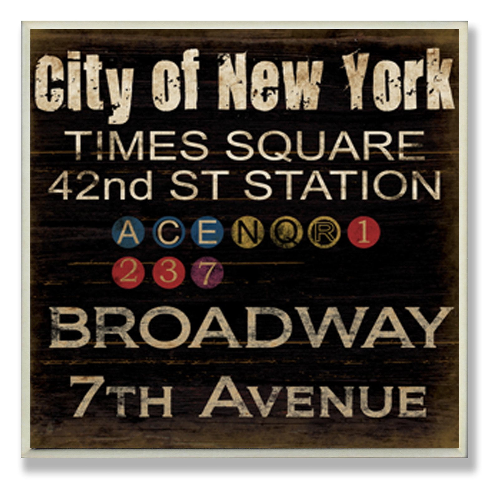 Stupell IndustriesCity Of New York Subway Stops Wall Plaqueby Gplicensing