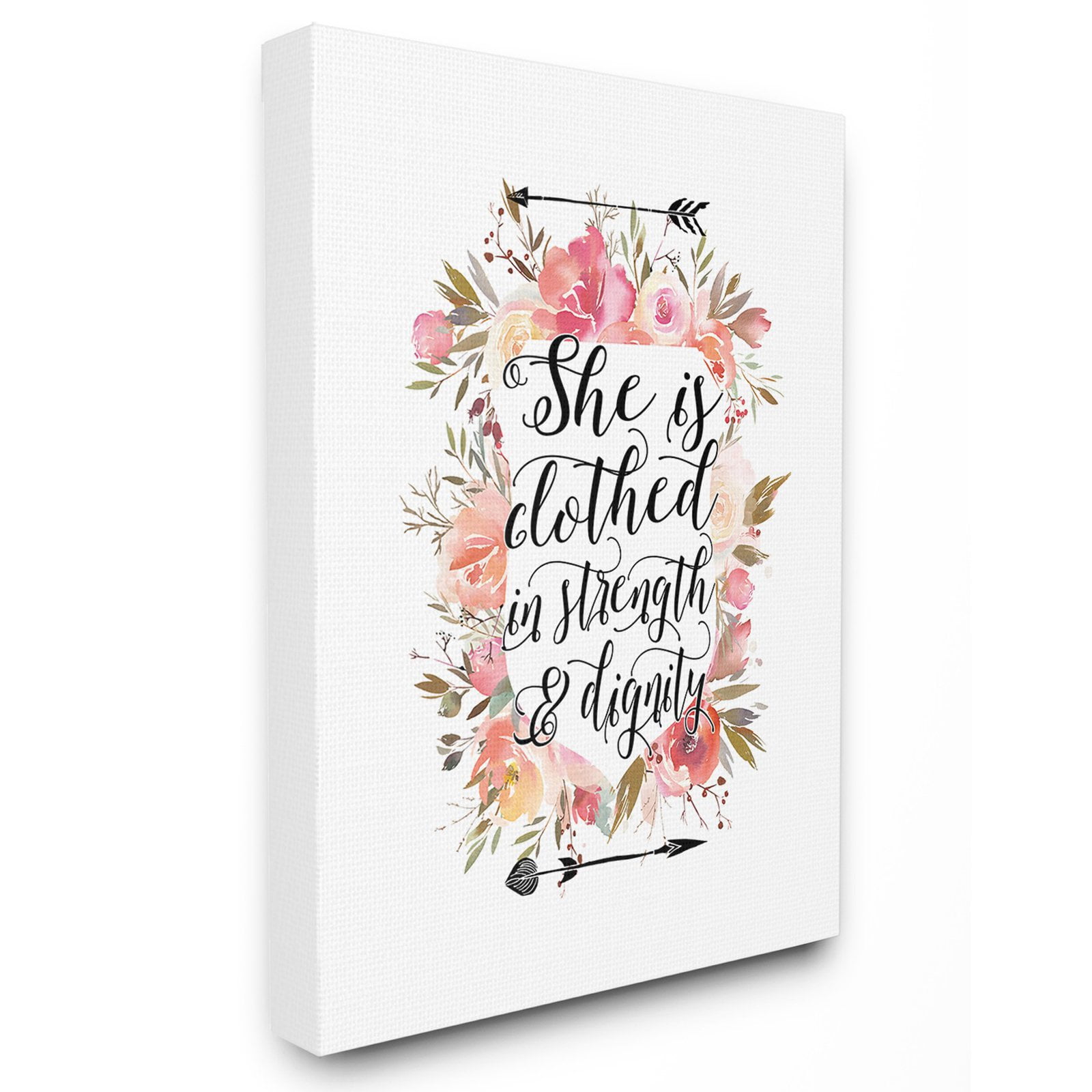 The Stupell Home Decor Collection Clothed In Strength and Dignity Flowers And Arrows Wall Art