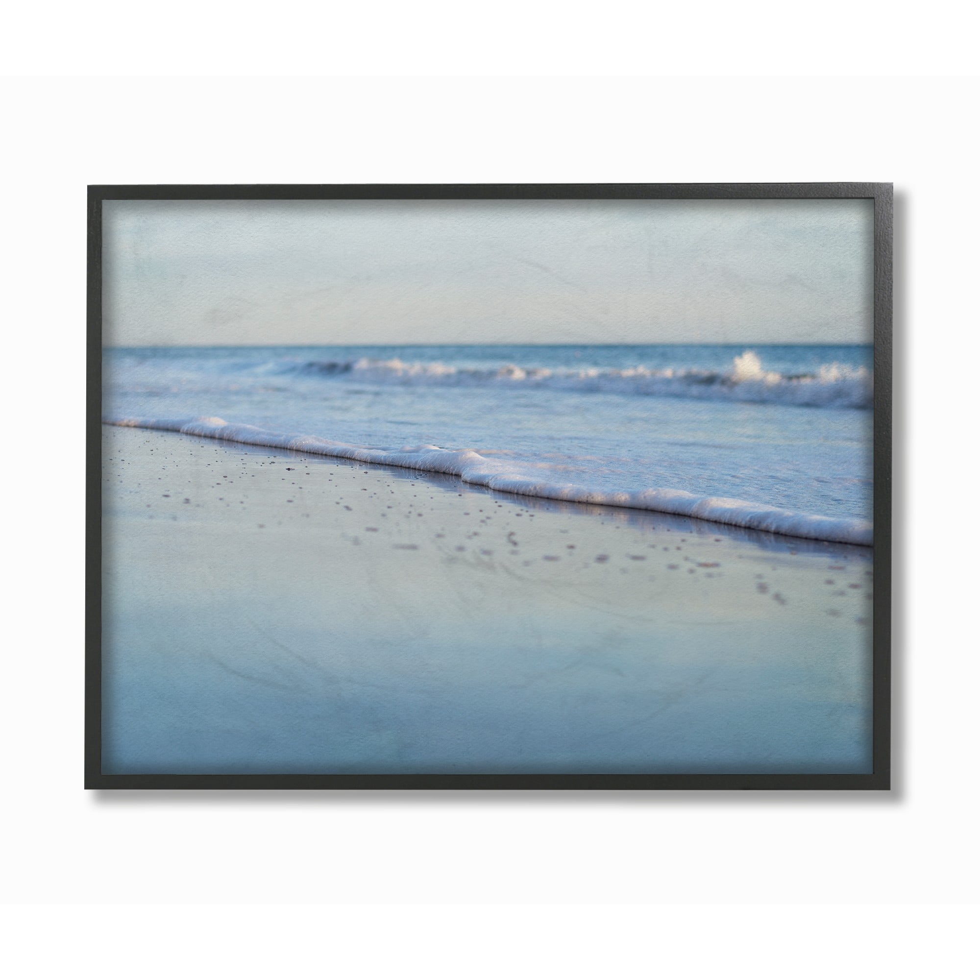 The Stupell Home Decor Collection Coastal Evening Beach Gentle Surf Photograph Framed Giclee Texturized Art, 11 x 1.5 x 14
