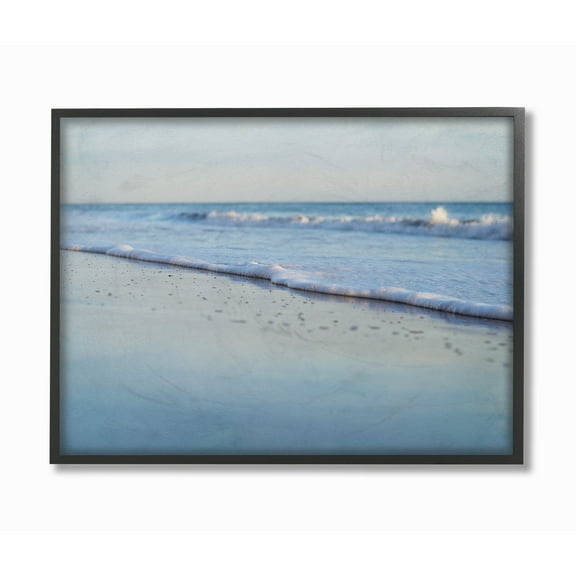 The Stupell Home Decor Collection Coastal Evening Beach Gentle Surf Photograph Oversized Framed Giclee Texturized Art, 16 x 1.5 x 20