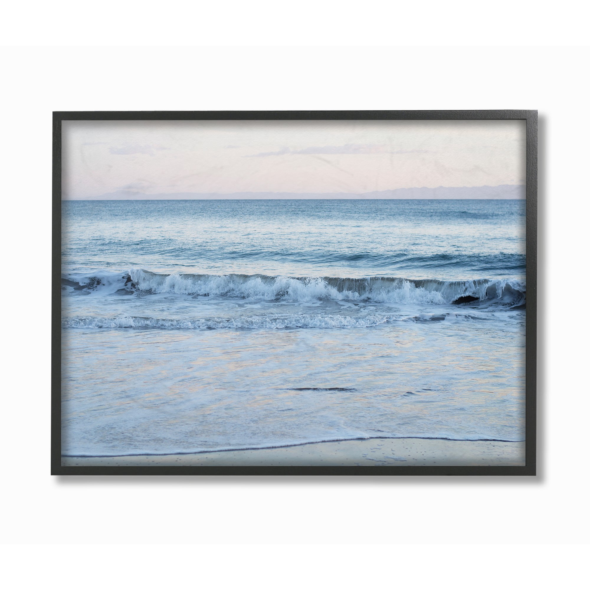 The Stupell Home Decor Collection Coastal Evening Beach Waves Photograph Framed Giclee Texturized Art, 11 x 1.5 x 14