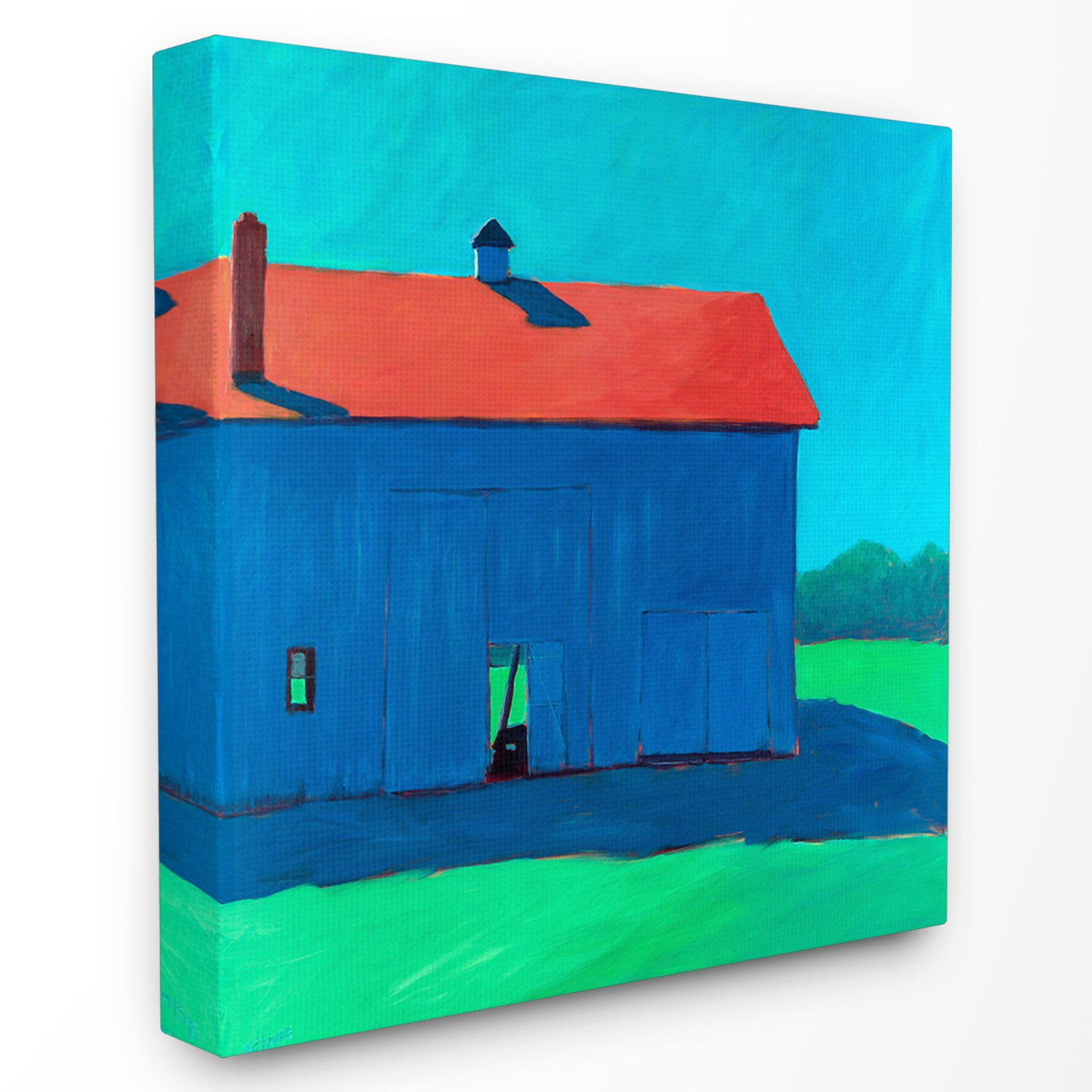 The Stupell Home Decor Collection Colorful Luminous Painted Farm Barn Canvas Wall Art