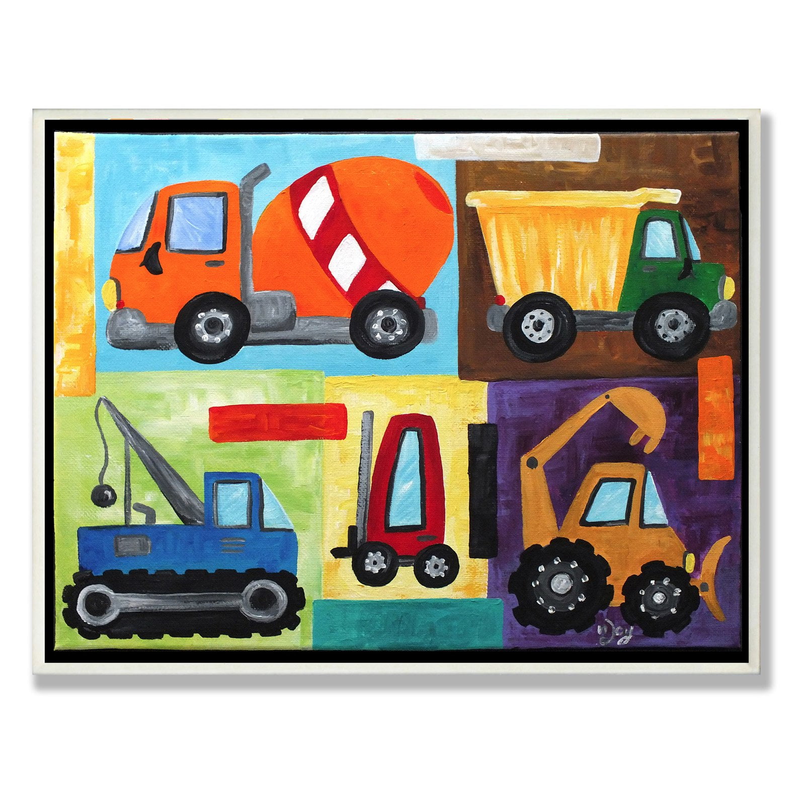 The Kids Room by Stupell Construction Trucks Set Oversized Wall Plaque Art, 12.5 x 0.5 x 18.5