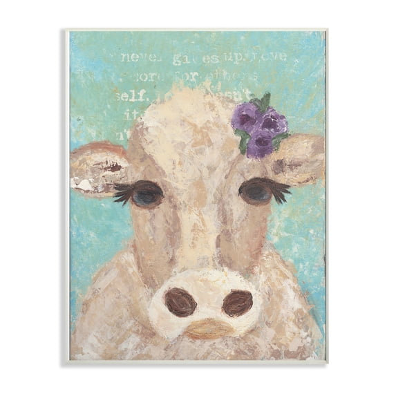 The Stupell Home Decor Collection Cow Painterly Portrait Wall Art