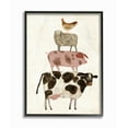 thumbnail image 1 of The Stupell Home Decor Collection Cow Sheep Pig and Chicken Barnyard Buds Stacked Farm Animals Oversized Framed Giclee Texturized Art, 16 x 1.5 x 20, 1 of 8