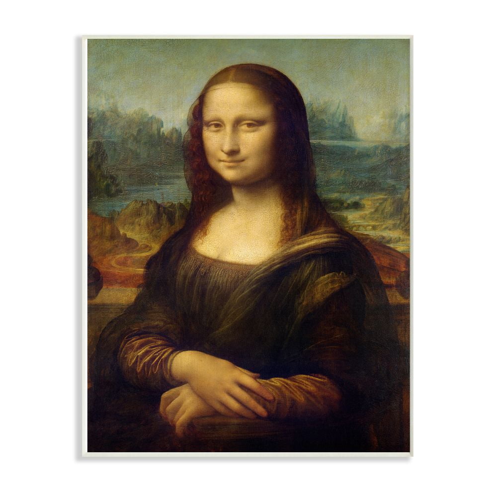 The Stupell Home Decor Collection Da Vinci Mona Lisa Renaissance Painting Wood Wall Art