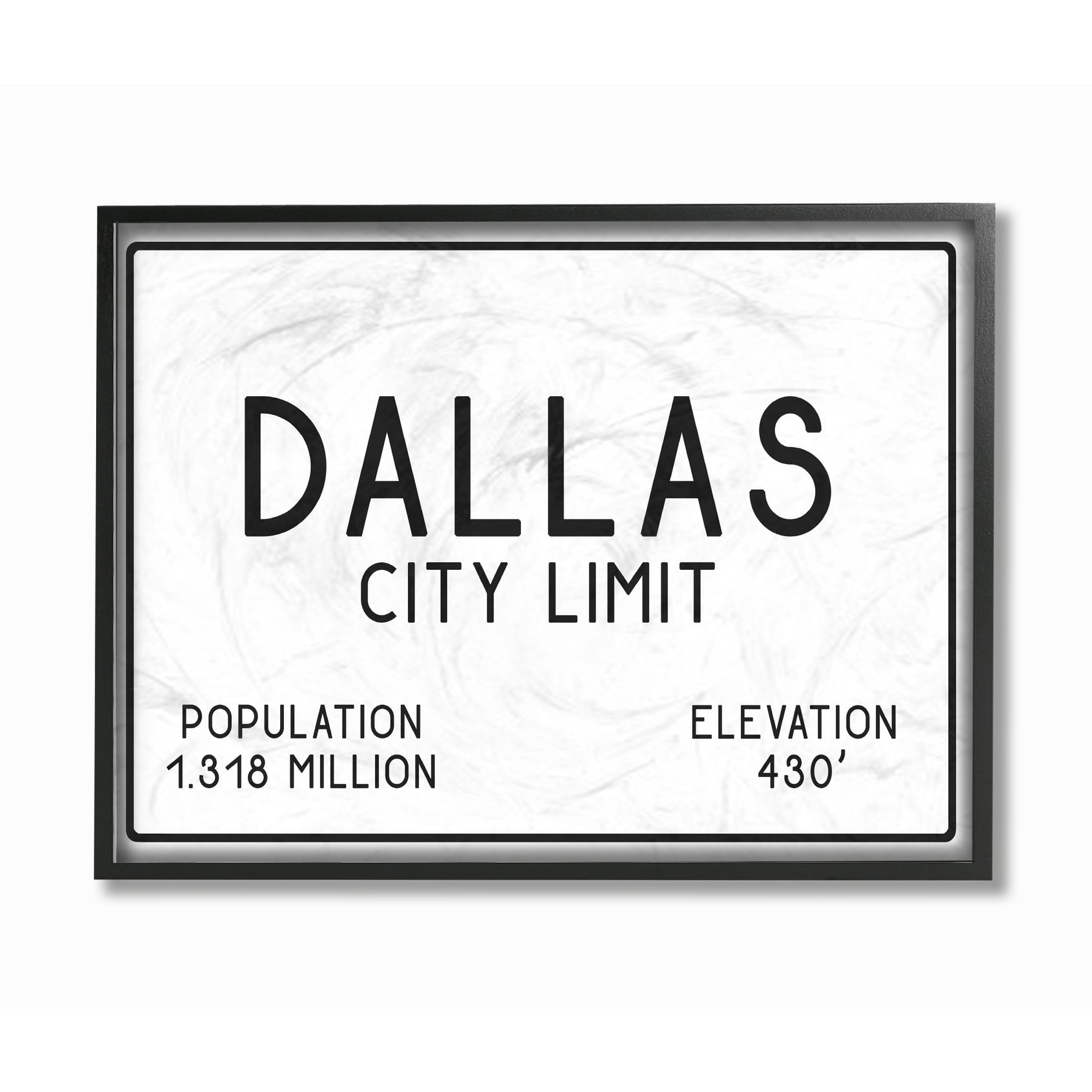 Stupell  Dallas City Limit Framed Giclee Texture Art 16 x 20