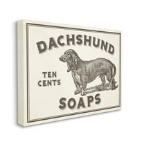 The Stupell Home Decor Collection Daschund Soap Vintage Sign Canvas Wall Art
