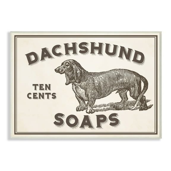 The Stupell Home Decor Collection Daschund Soap Vintage Sign Oversized Wall Plaque Art