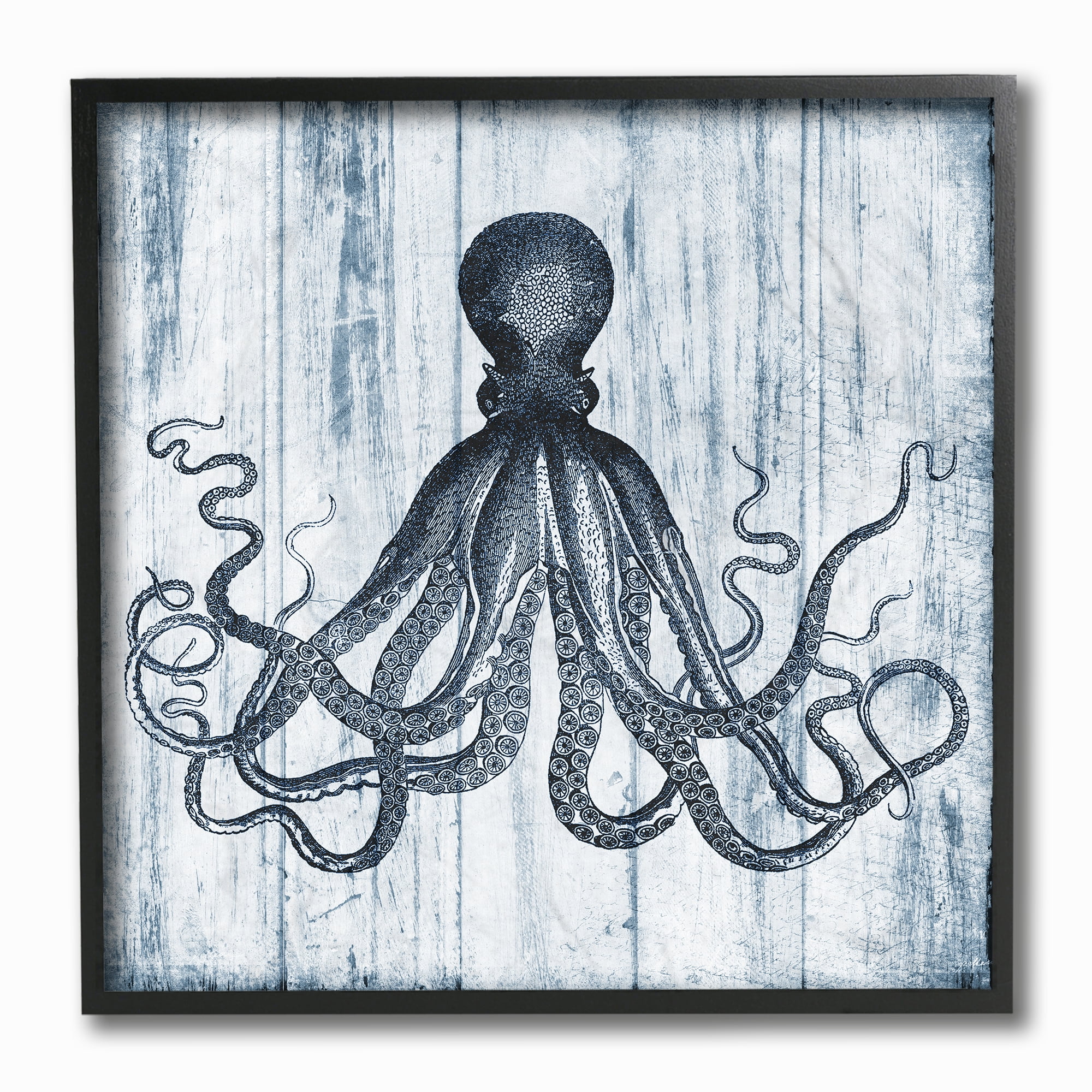 The Stupell Home Decor Collection Distressed Octopus Illustration Wall Art