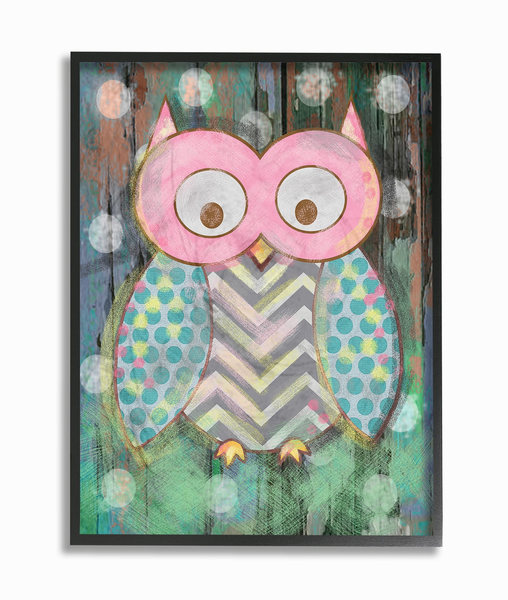 The Kids Room by Stupell Distressed Woodland Owl Oversized Framed Giclee Texturized Art, 16 x 1.5 x 20
