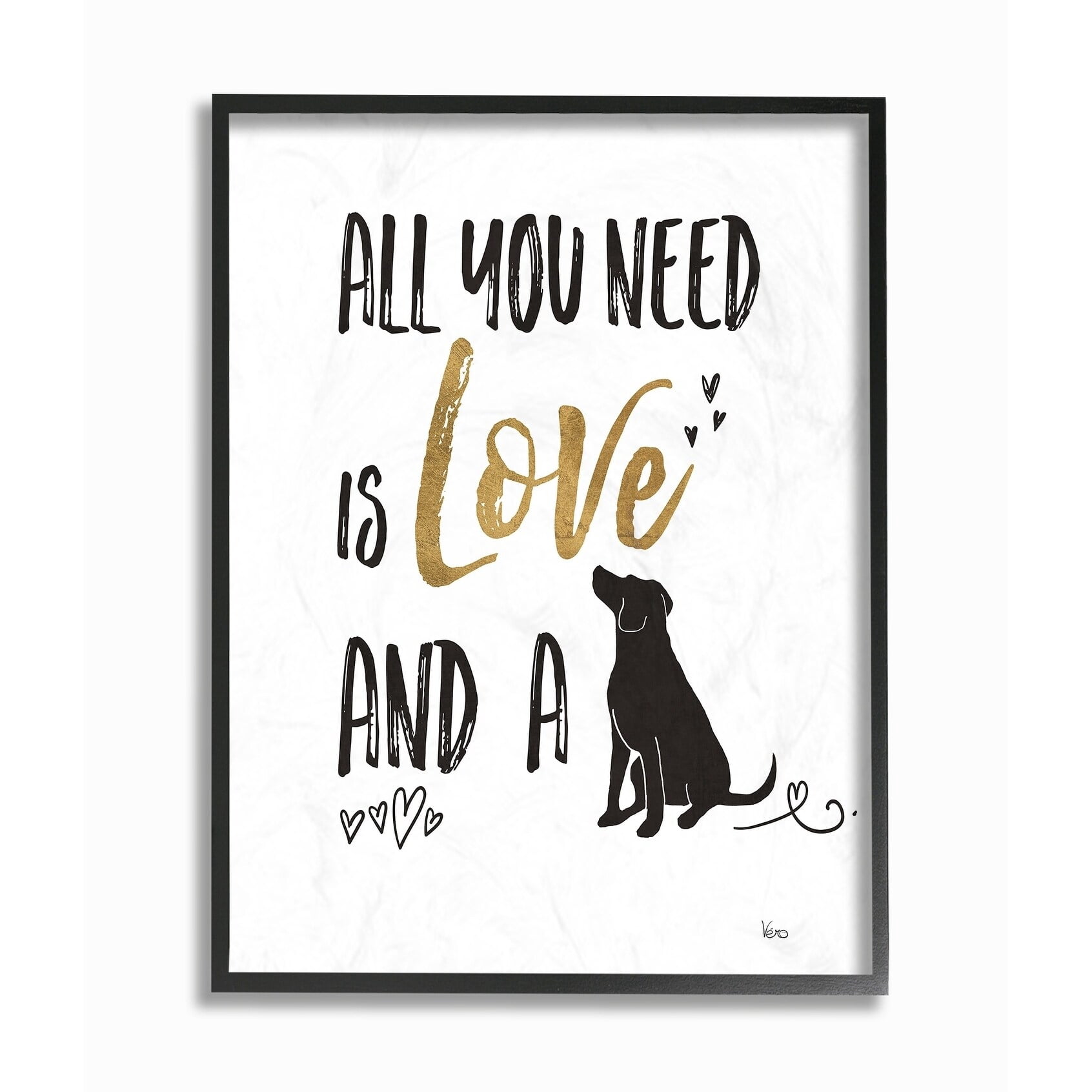 Stupell Dog Lover Typography Framed Giclee Texture Art 16 x 20