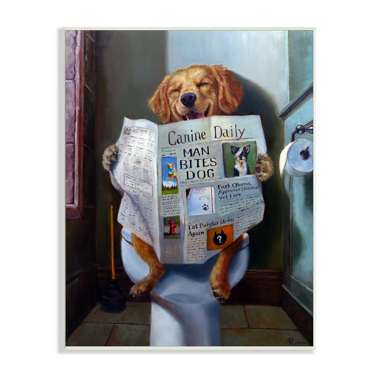 The Stupell Home Decor Collection Dog Reading the Newspaper On