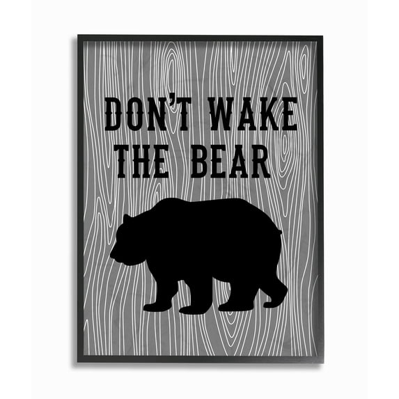 The Stupell Home Decor Collection Don't Wake The Bear Oversized Framed Giclee Texturized Art, 16 x 1.5 x 20