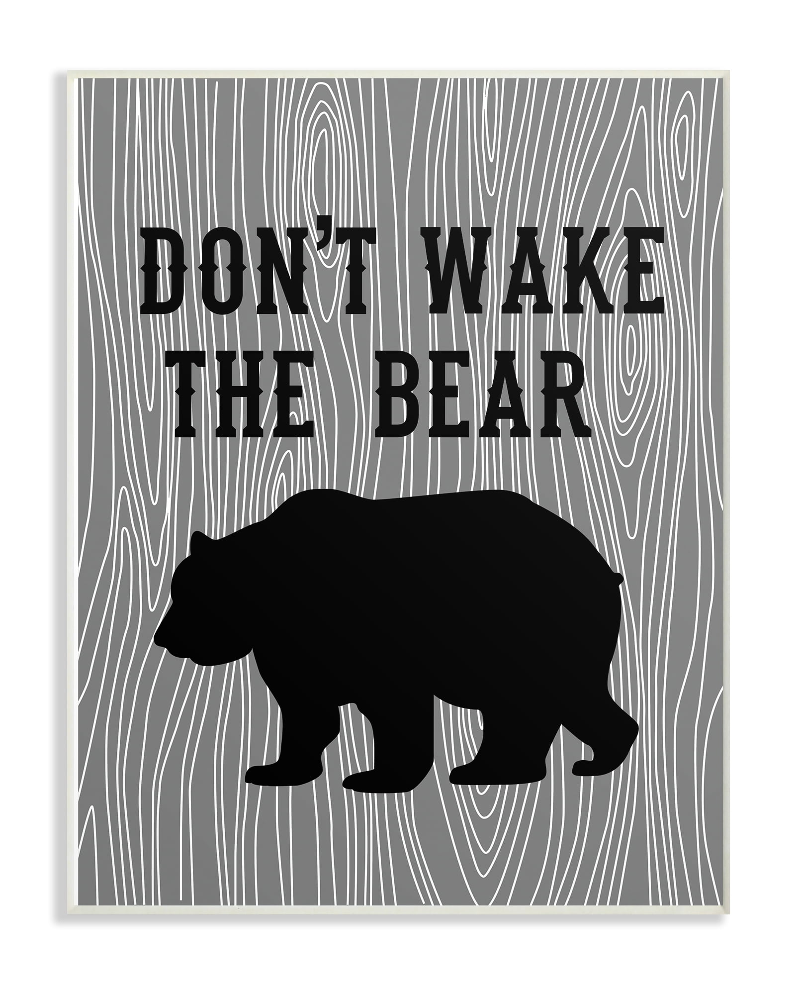 The Stupell Home Decor Collection Don't Wake The Bear Wall Plaque Art, 10 x 0.5 x 15