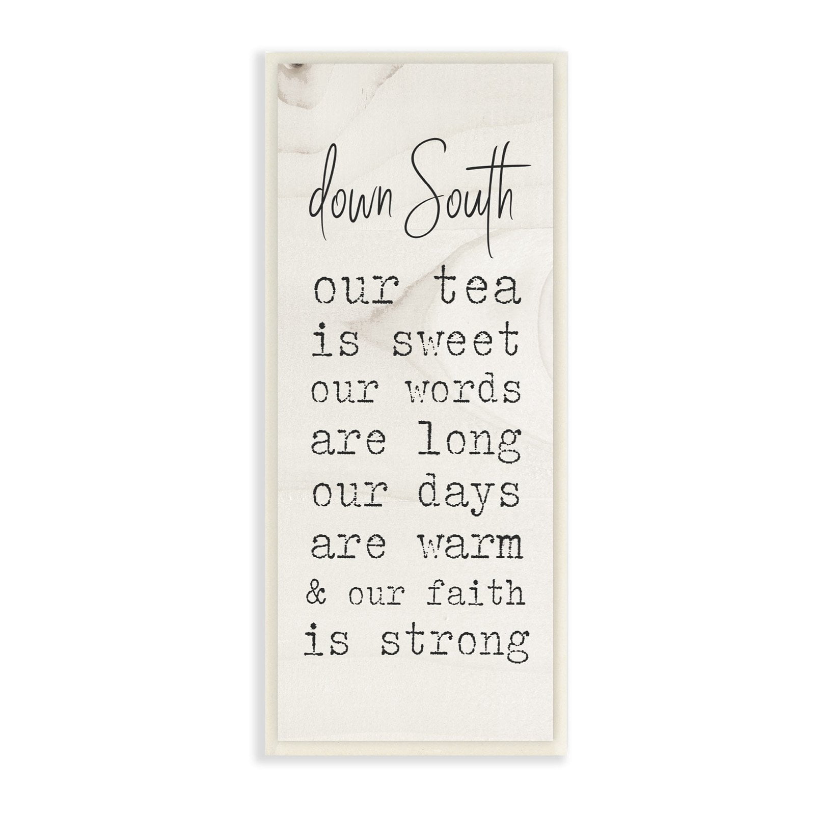 The Stupell Home Decor Collection Down South Tea Words And Faith Typography Wall Plaque Art, 7 x 0.5 x 17