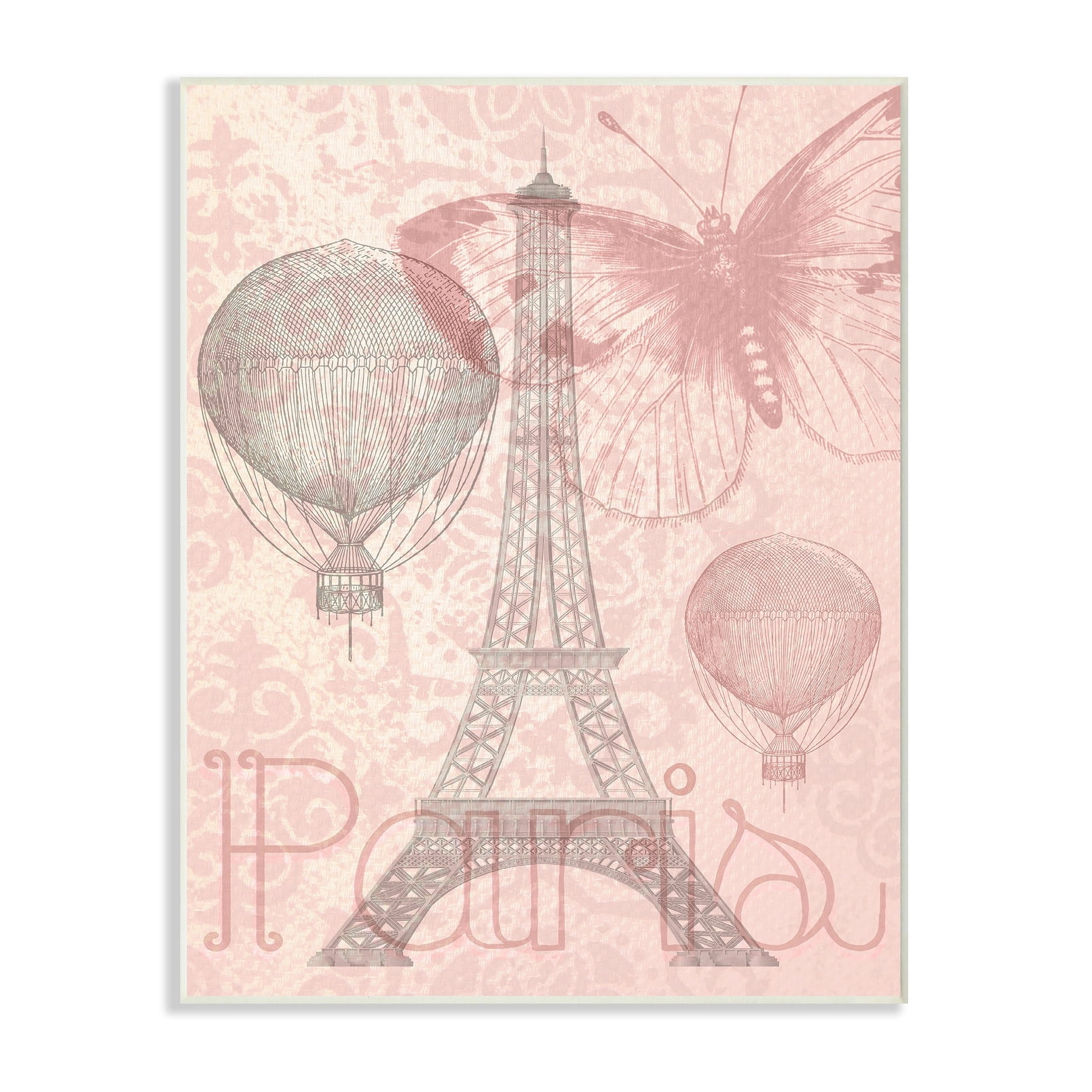 The Stupell Home Decor Collection Eiffel Tower with Hot Air Balloon Wall Art