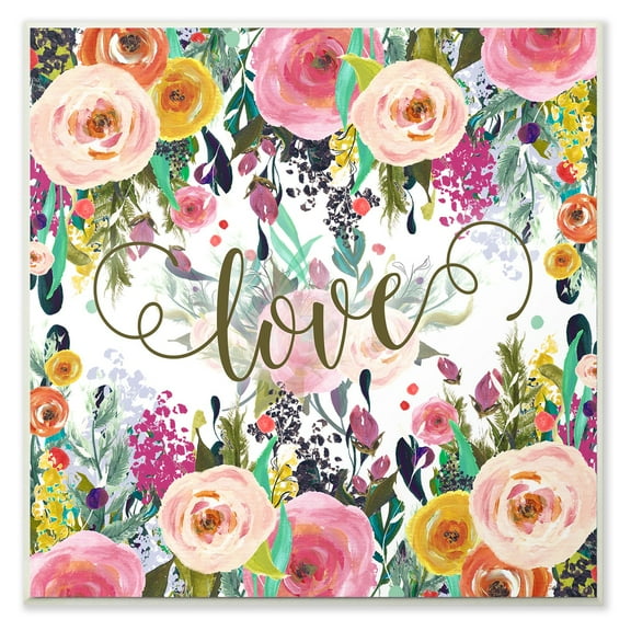The Stupell Home Decor Collection Elegant Love Floral Wall Art