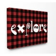 thumbnail image 1 of The Stupell Home Decor Collection Explore Plaid Typography Canvas Wall Art, 1 of 5