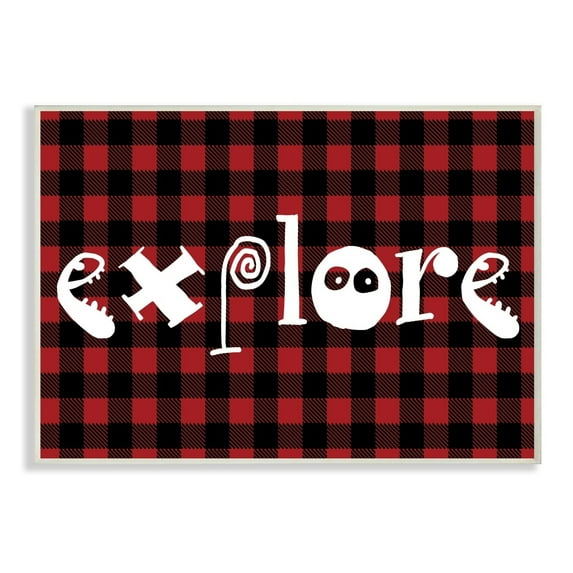 The Stupell Home Decor Collection Explore Plaid Typography Wall Art