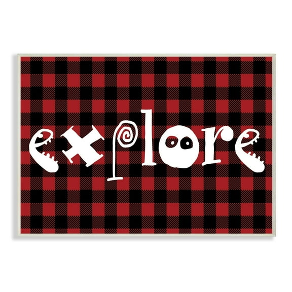 The Stupell Home Decor Collection Explore Plaid Typography Wall Art