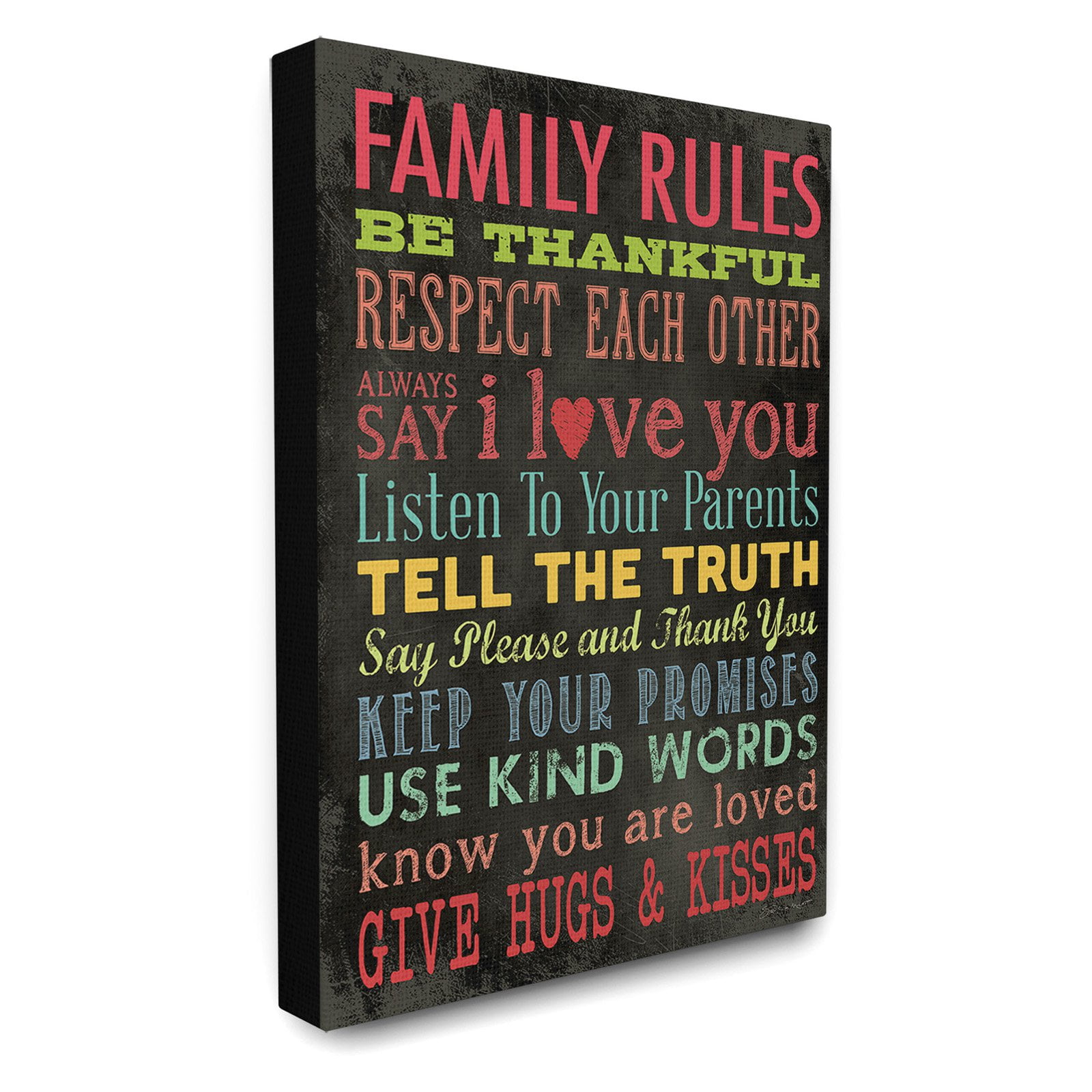 The Stupell Home Decor Collection Family Rules Chalkboard Style Canvas Wall Art