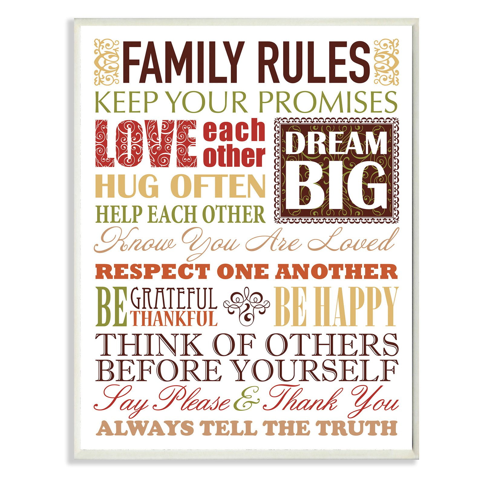Stupell IndustriesStupell Industries Family Rules Autumn Colors Wall ArtWall Plaqueby Irina Urteaga