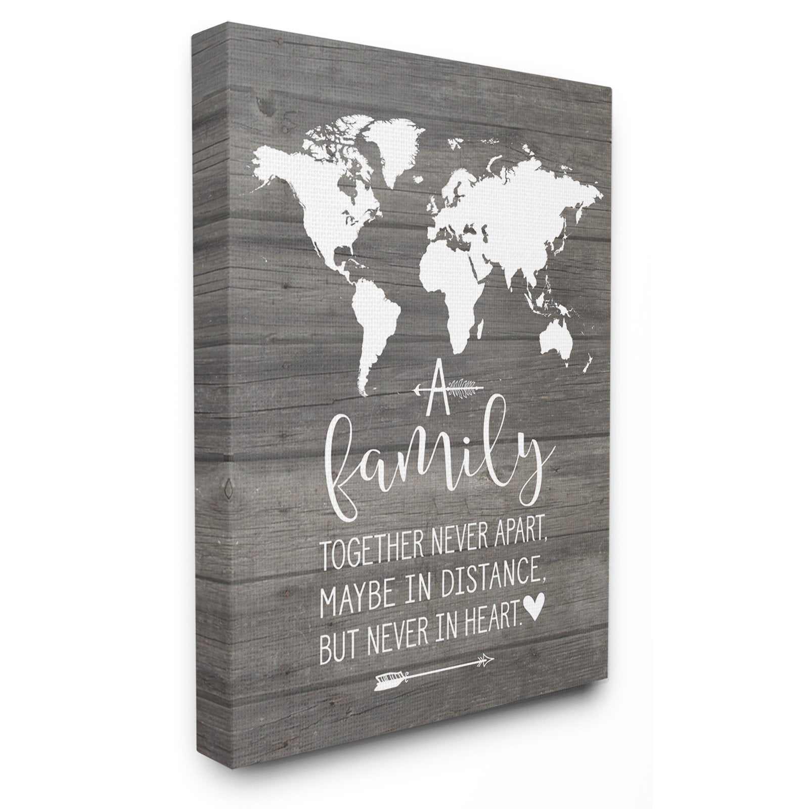 Gray and White Abstract Family Sentiment Canvas Print, 24x30