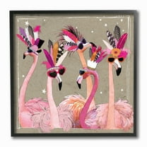 The Stupell Home Decor Collection Fancy Pants Flamingos Framed Giclee Texturized Art, 12 x 1.5 x 12