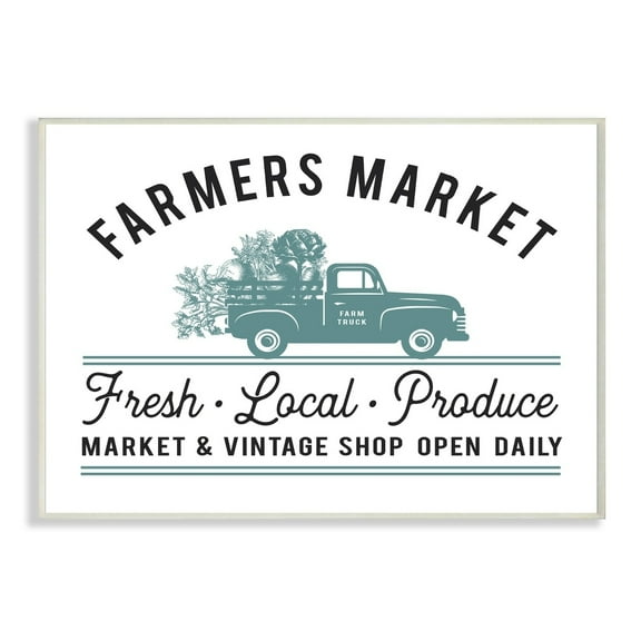 The Stupell Home Decor Collection Farmer's Market Icon Vintage Sign Oversized Wall Plaque Art