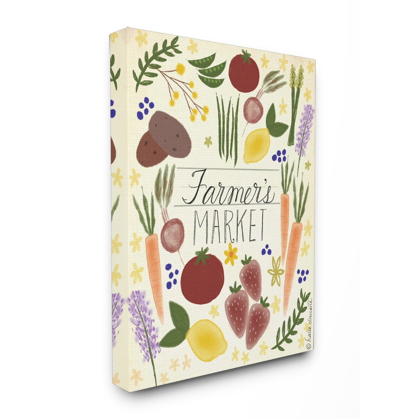 Farmer's Market Vegetable Illustration Canvas Wall Art, 24 x 30